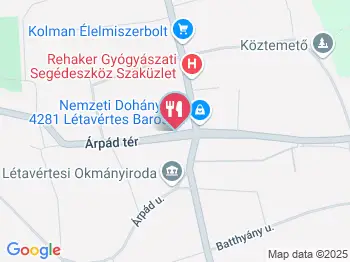 Stefánia Cukrászda Létavértes a térképen