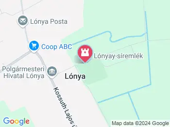 A Lónyay család kriptája Lónya a térképen