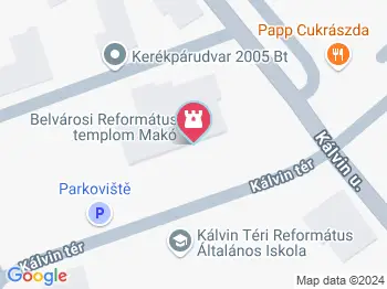 Belvárosi Református Templom Makó a térképen