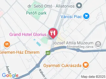 Grand Hotel Glorius étterme Makó a térképen