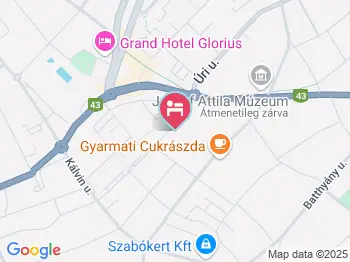 Hunyadi Panzió Makó a térképen