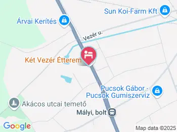 Két Vezér Panzió Mályi a térképen
