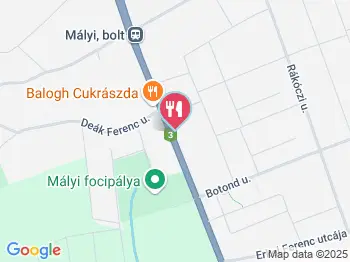 Piros Hetes Mályi a térképen