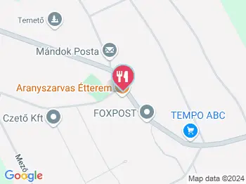 Aranyszarvas Étterem Mándok a térképen