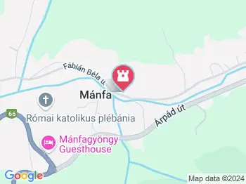 Megvilágosodás sztúpa Mánfa a térképen