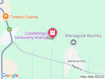 Tenkes-hegyi kilátó Máriagyűd a térképen