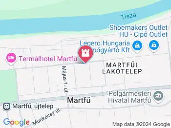 Jan Antonín Baťa Martfű a térképen