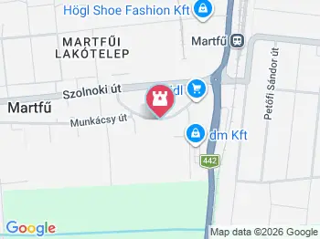 Tisza-szobor Martfű a térképen