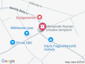 Méhkeréki Román ortodox templom Méhkerék a térképen