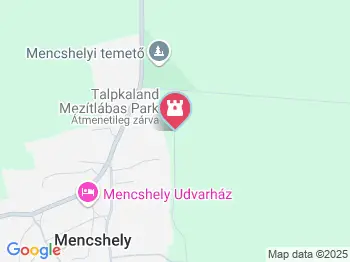 Talpkaland Mezítlábas Park Mencshely a térképen