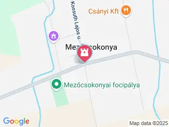 Lelőtt brit katonai gép emlékműve Mezőcsokonya a térképen