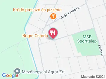 Bögre Csárda Mezőhegyes a térképen