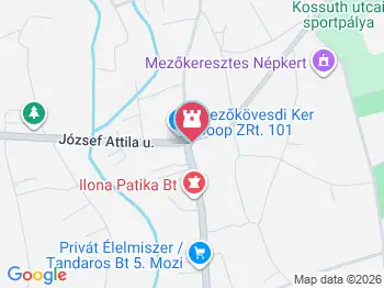 Koncz Gábor szobra Mezőkeresztes a térképen