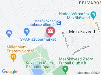 Táncos lányok Mezőkövesd a térképen