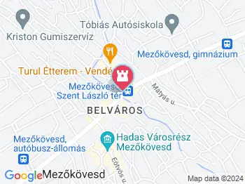Kis Jankó Bori mellszobra Mezőkövesd a térképen