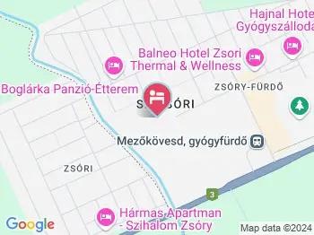 Zsóry Liget Panzió Mezőkövesd a térképen