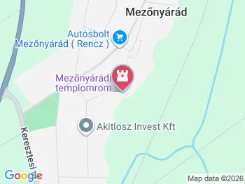 Mezőnyárádi templomrom Mezőnyárád a térképen