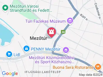 Koronás váza Mezőtúr a térképen