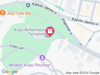 Avasi templom Miskolc a térképen