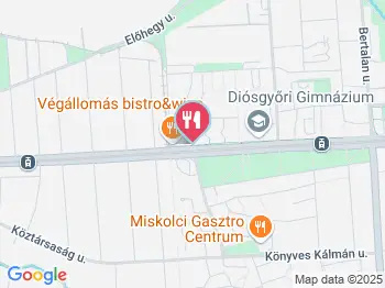 Azúr Presszó Miskolc a térképen