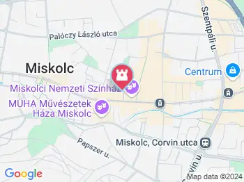 Déryné szobor Miskolc a térképen
