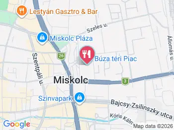 Falánk Fanny Falatozó - Búza tér Miskolc a térképen