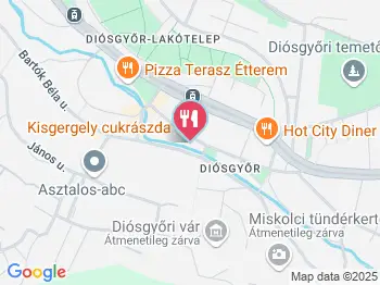 Kisgergely Cukrászda Miskolc a térképen