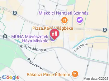 MÜHA Kávézó Miskolc a térképen