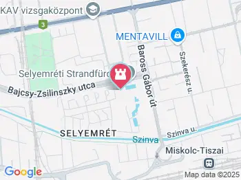 Selyemréti Strandfürdő Miskolc a térképen