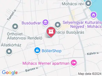 A három leány szobra Mohács a térképen