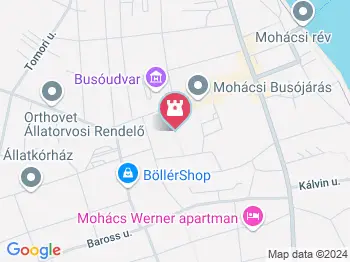 II. Lajos szobra Mohács a térképen