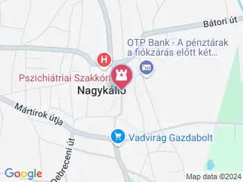 Kállai kettős Nagykálló a térképen