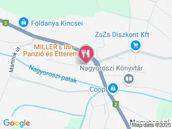 Miller's Inn Étterem Nagyoroszi a térképen