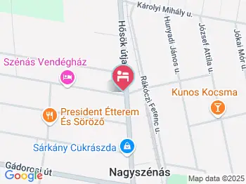 Platán Panzió Nagyszénás a térképen