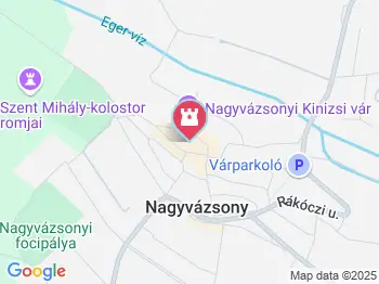 Kinizsi Pál lovas szobra Nagyvázsony a térképen