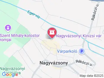 Kinizsi Vár Nagyvázsony a térképen