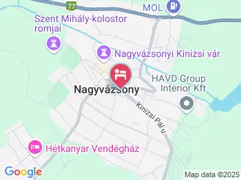 Malomkő Panzió Nagyvázsony a térképen