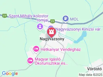 Szent Mihály pálos kolostorrom Nagyvázsony a térképen