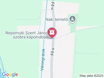 Nepomuki Szent János szobor kápolnában Nak a térképen