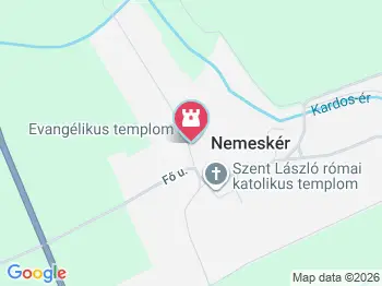 Nemeskéri evangélikus templom Nemeskér a térképen