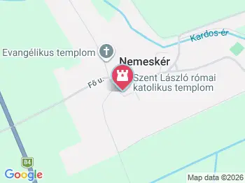 Szent László római katolikus templom Nemeskér a térképen