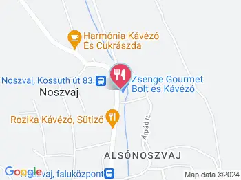 Zsenge Gourmet Bolt & Kávézó Noszvaj a térképen