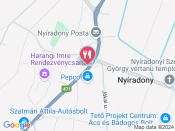 Rózsa Étterem Nyíradony a térképen