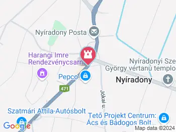 Világháborús emlékmű Nyíradony a térképen