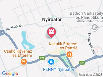 Várostörténeti sétány Nyírbátor a térképen