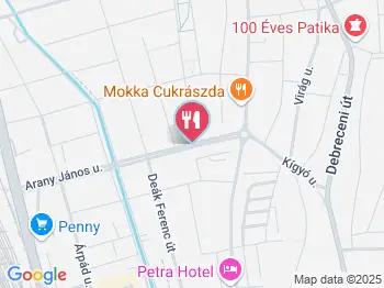 Arany Cukrászda Nyíregyháza a térképen