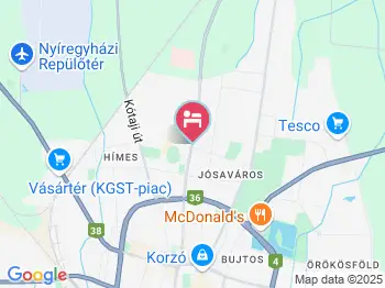Bessenyei Hotel Nyíregyháza a térképen