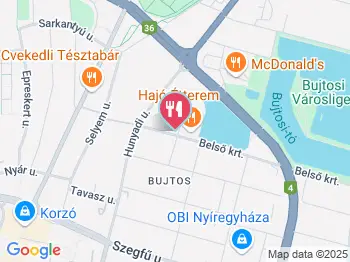 Hajó Étterem Nyíregyháza a térképen