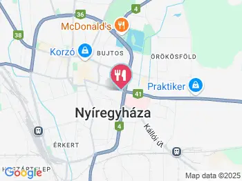 Hotel Pagony étterme Nyíregyháza a térképen
