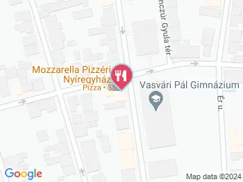 Mozzarella Pizzéria Nyíregyháza a térképen